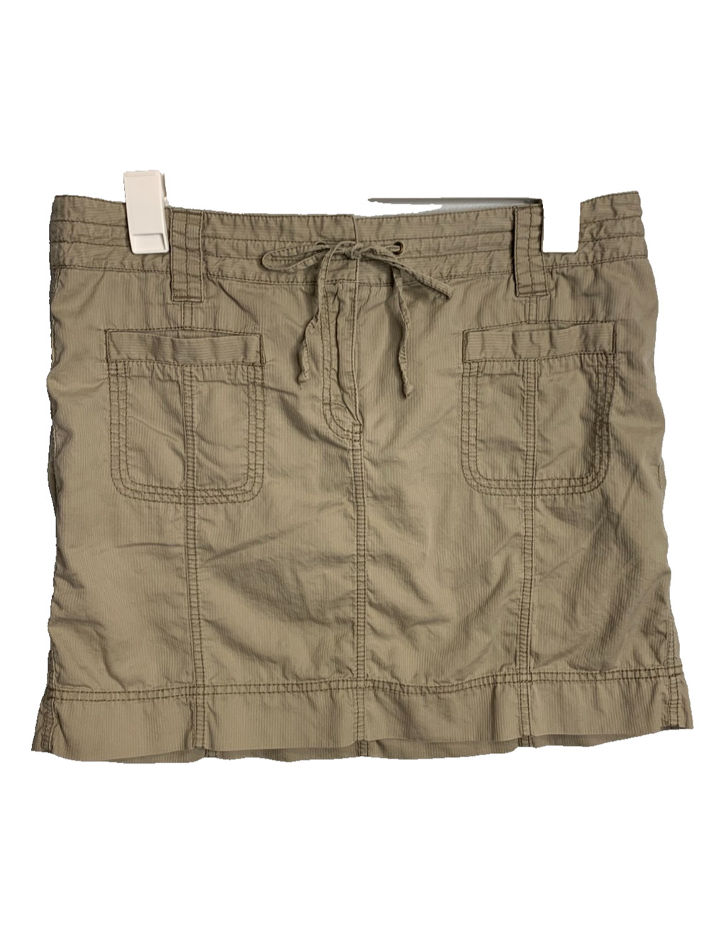 Ann Taylor Loft Women's 14 Tan Cargo Utility Skirt 100% Cotton